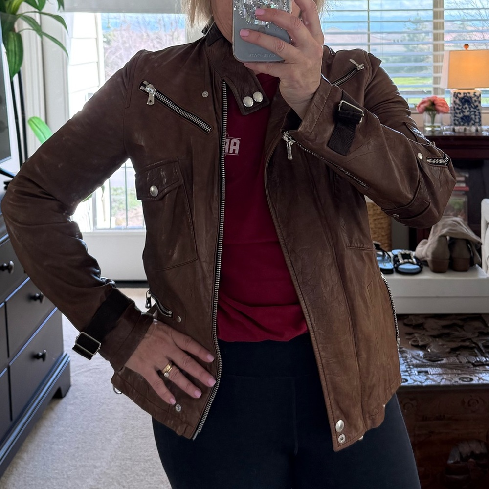 Dolce & Gabbana Like New Tan Leather Jacket - Picture 10 of 13